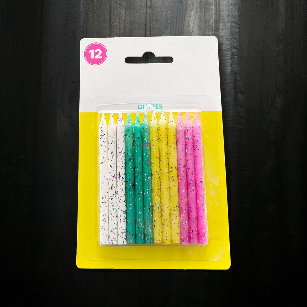Glitter Candles Assorted
